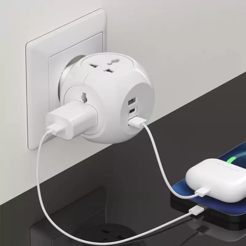 آداپتور مسافرتی چند پورت گرین لاین Green Lion Multi Port Travel Adapter GNMPTLAD4WWH9 — تصویر ۴