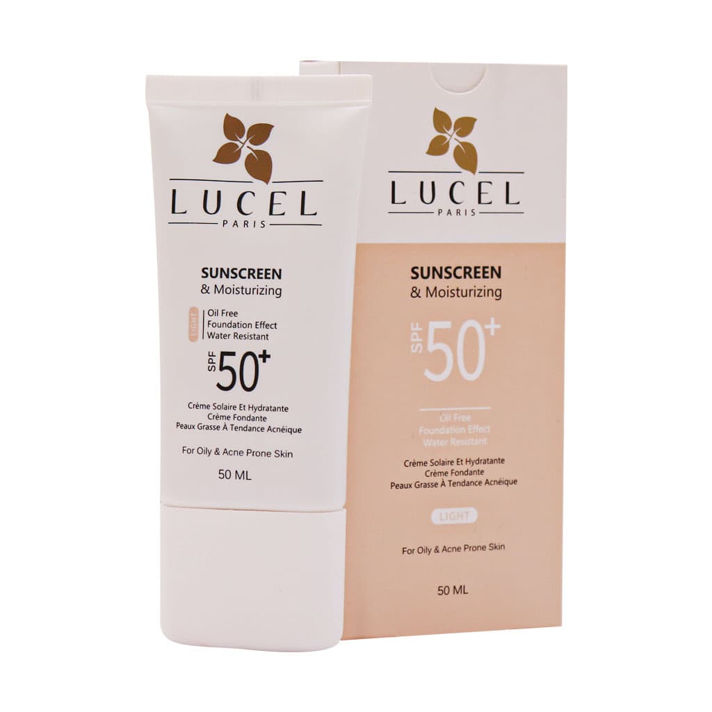 کرم ضدآفتاب رنگی مناسب پوست چرب و مختلط بژ طبیعی SPF50 لوسل / Lucel Sunscreen And Moisturizing SPF50 For Oily Skin 50 ml — تصویر ۲
