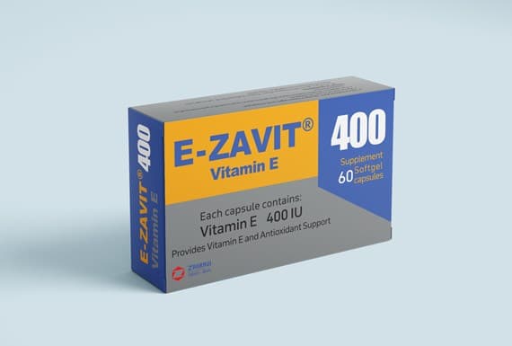 کپسول ای زاویت 400 واحد زهراوی حاوی ویتامین E بسته 60 عددی / Zahravi E-ZAVIT 400 IU (Vitamin E) 60 Tabs