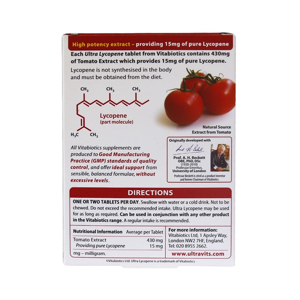 قرص اولترا لیکوپن ویتابیوتیکس 30 عدد / Vitabotics Ultra Lycopene 30 Tabs — تصویر ۴