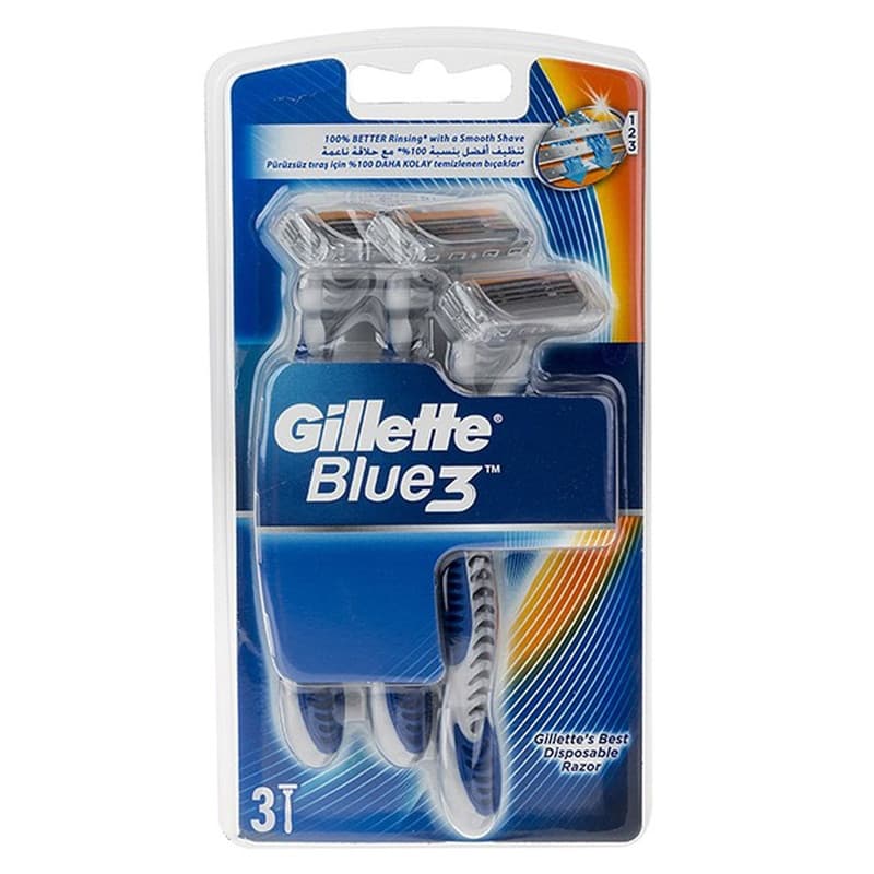 تیغ ژیلت مدل Blue 3 بسته 3 عددی