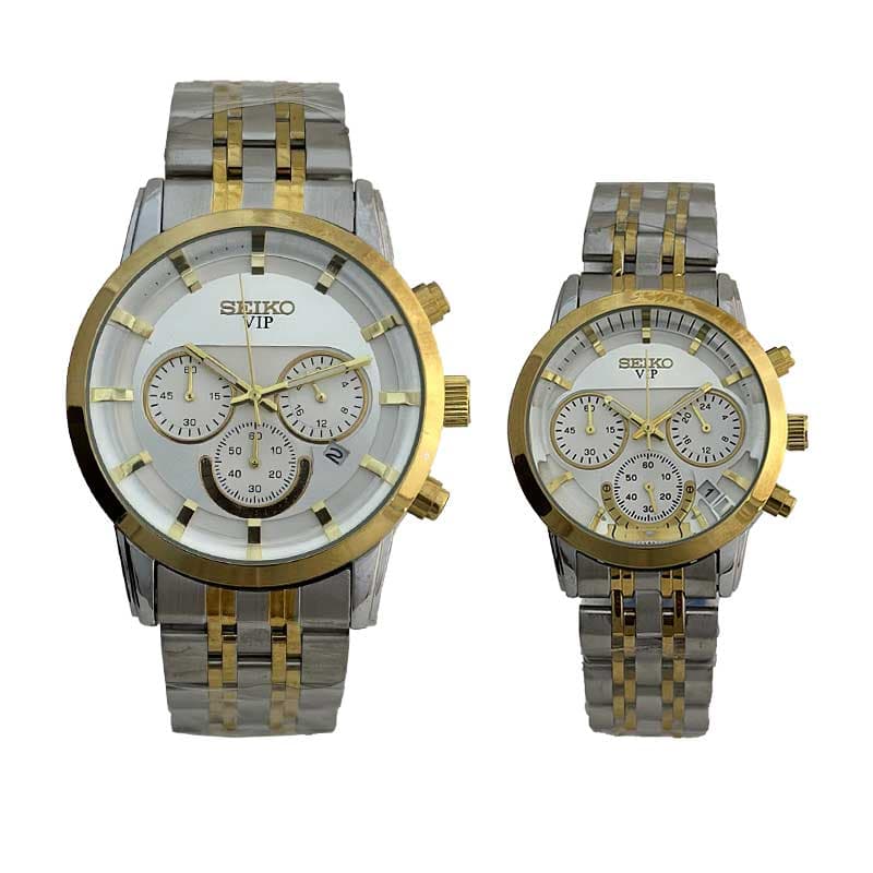 ست ساعت مچی زنانه و مردانه سیکو مدل WS-S36904 سه موتوره فعال بند فلزی