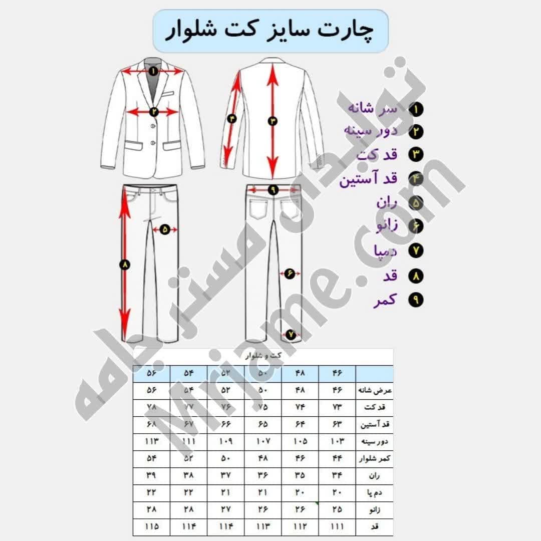 کت و شلوار دبل برست مردانه | راه راه رنگ لجنی | سایزبندی ۴۶ تا ۵۴ — تصویر ۳