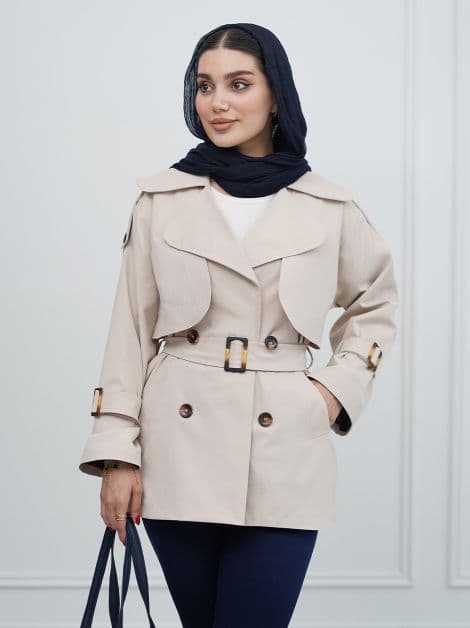 بارانی ژیله‌دار زنانه با پارچه کتان زارا | ایواز