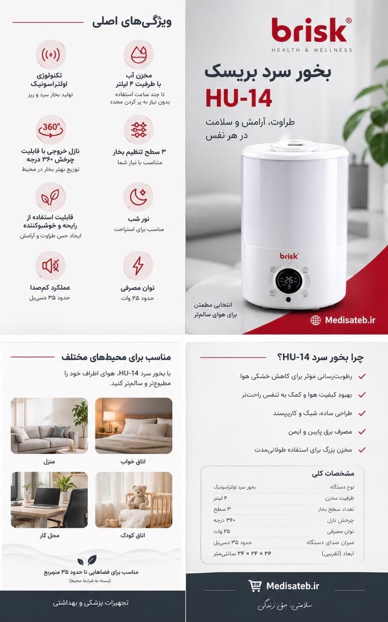 بخورسرد brisk مدل HU14 — تصویر ۳