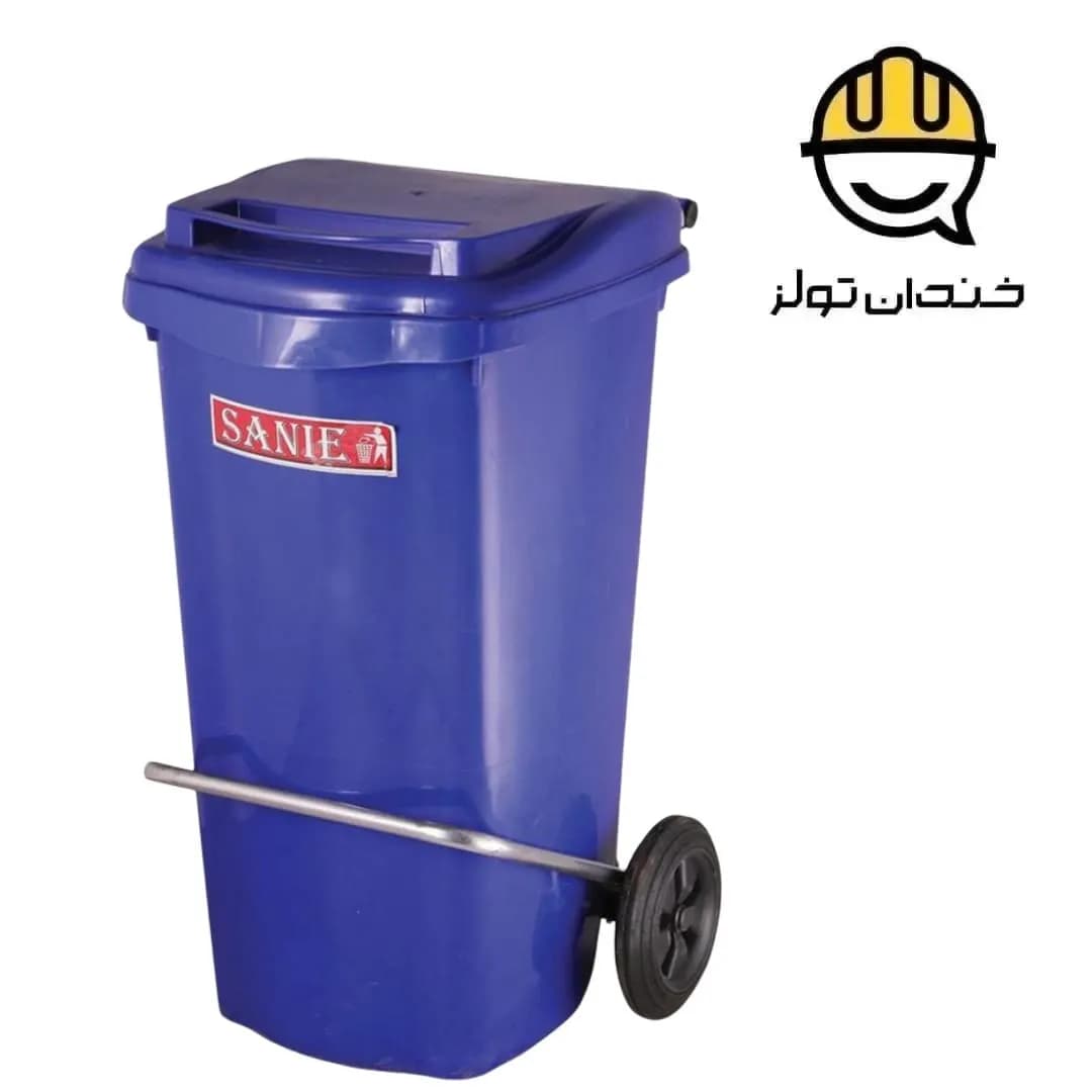 سطل زباله 100 لیتری چرخدار و پدالدار صنیع — تصویر ۲
