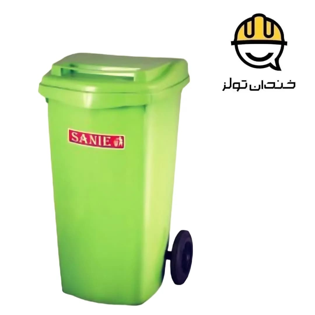 سطل زباله پلاستیکی 100 لیتر چرخدار صنیع — تصویر ۲