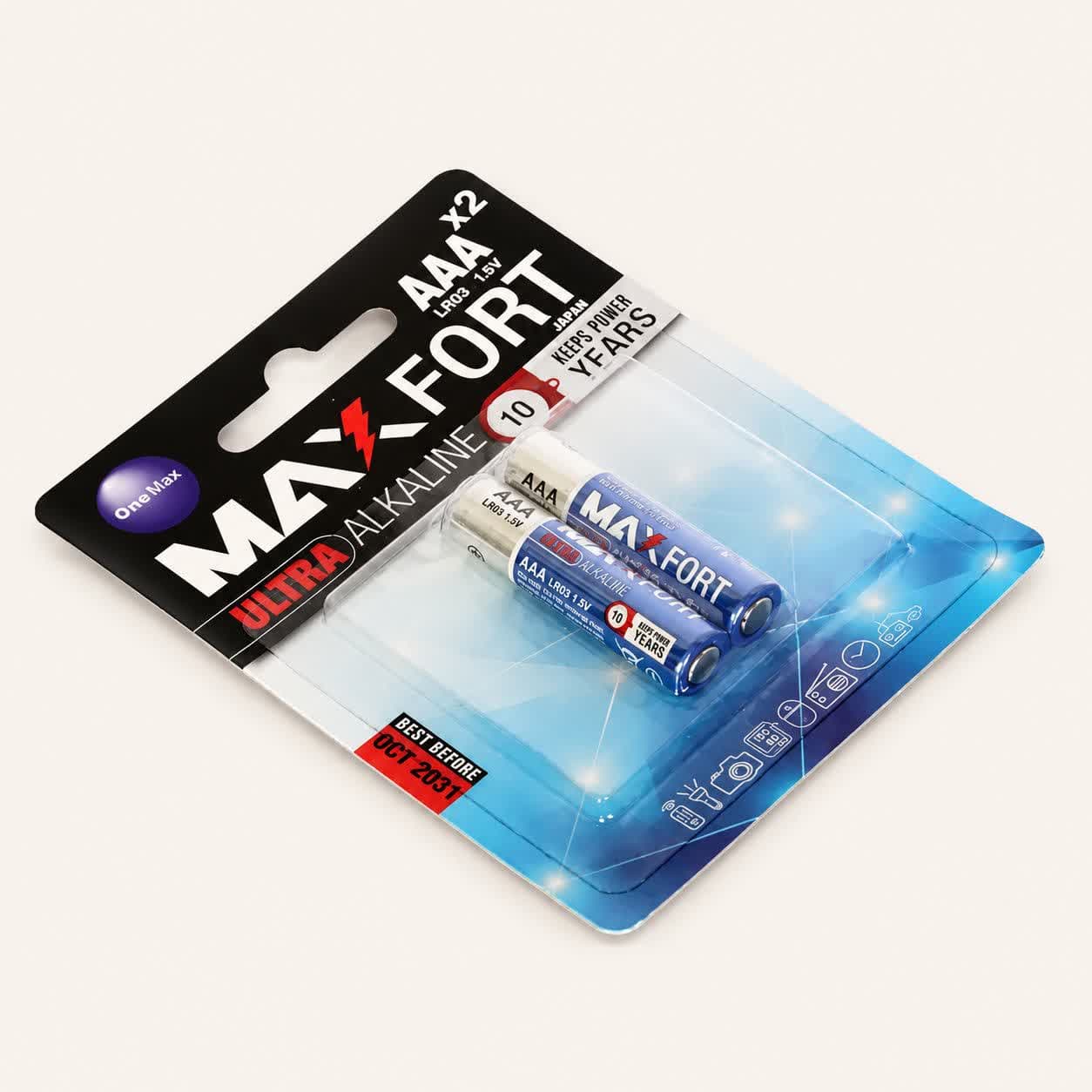 باتری نیم قلمی آلکالاین مکس فورت مدل اولترا بسته 2 عددی
