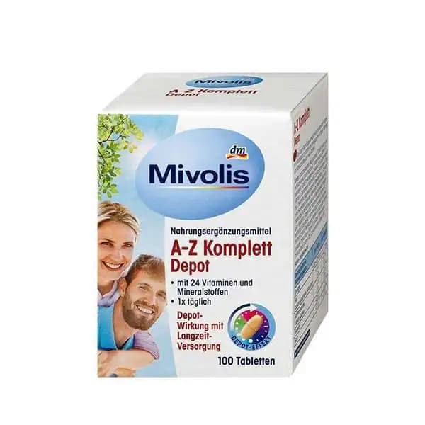 مولتی ویتامین کامل A-Z میولیس آلمان 100 عددی Mivolis dm A-Z Depot — تصویر ۲