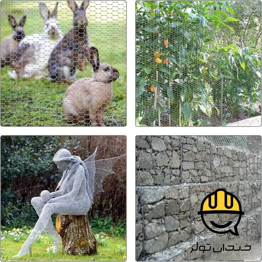 توری مرغی گالوانیزه عرض 90 طول 45 متر یکتا توری — تصویر ۷