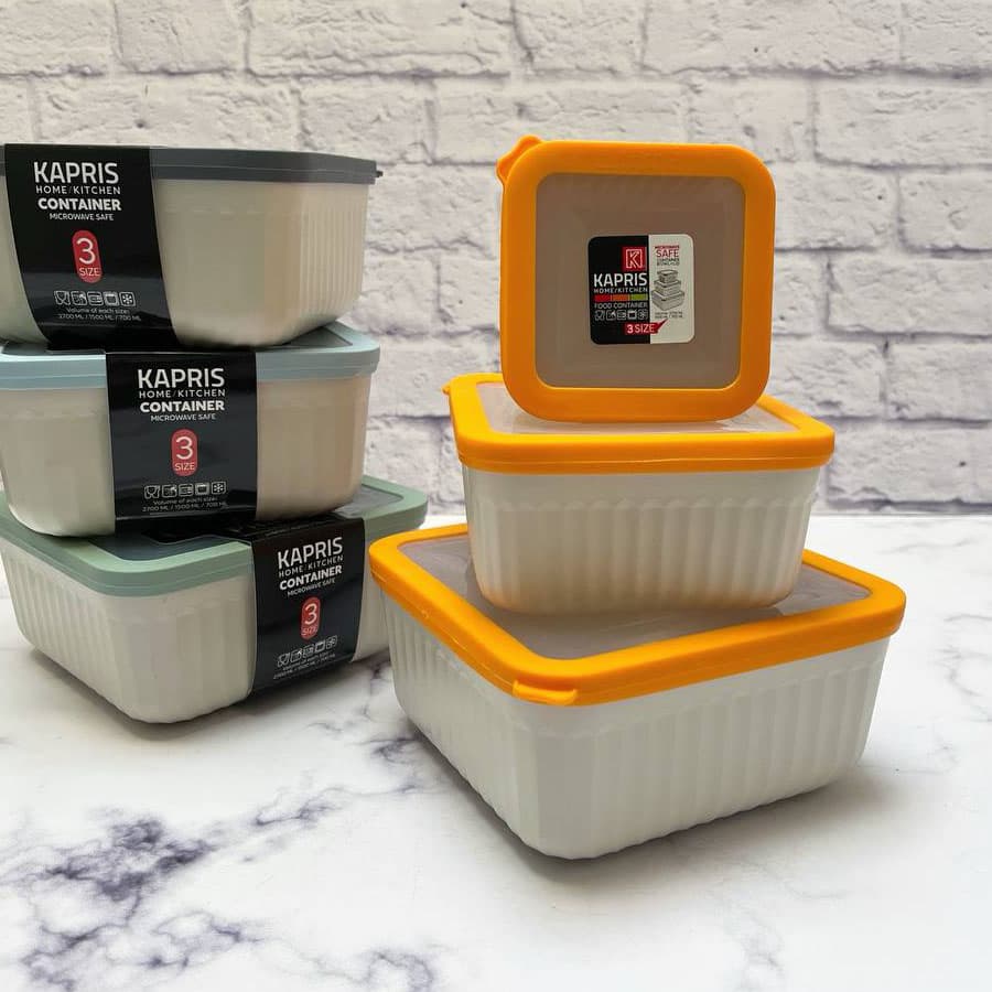 ست ظروف دربدار کاپریس مربع کد 2543