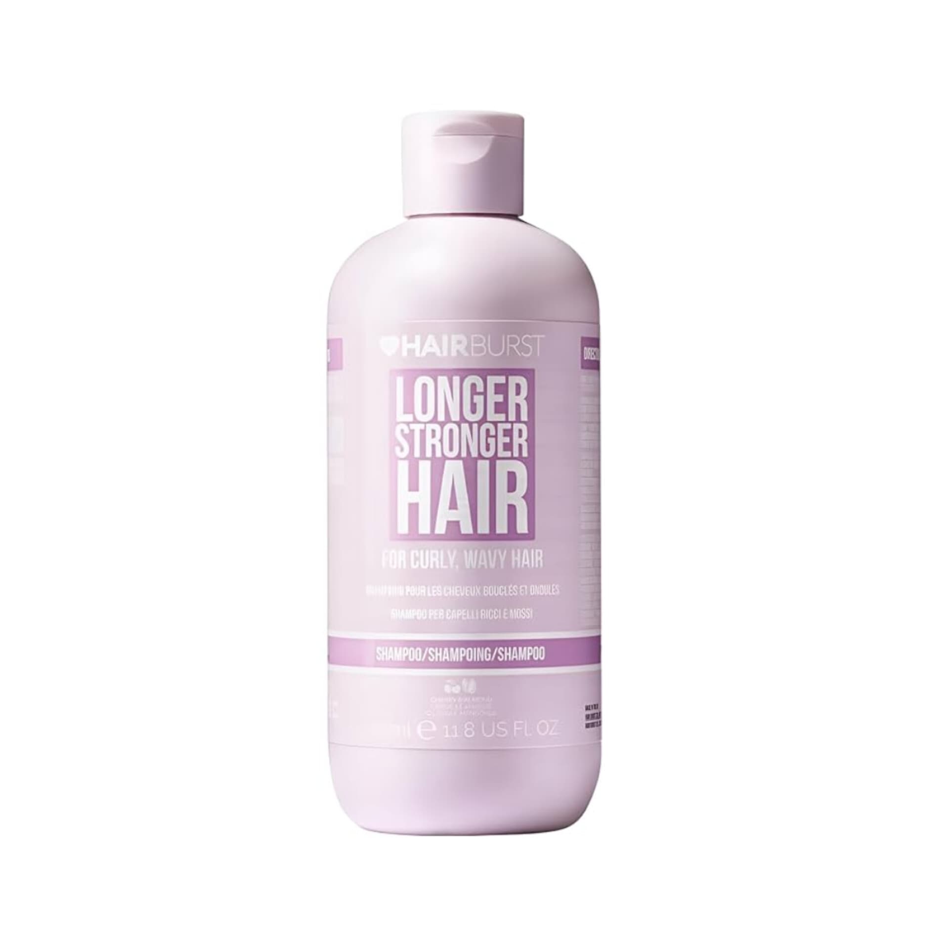 شامپو هیربرست Hairburst بنفش مخصوص موهای فر و مجعد حجم 350ml | ضد ریزش، حفظ فر مو، بدون سولفات، ترمیم قوی
