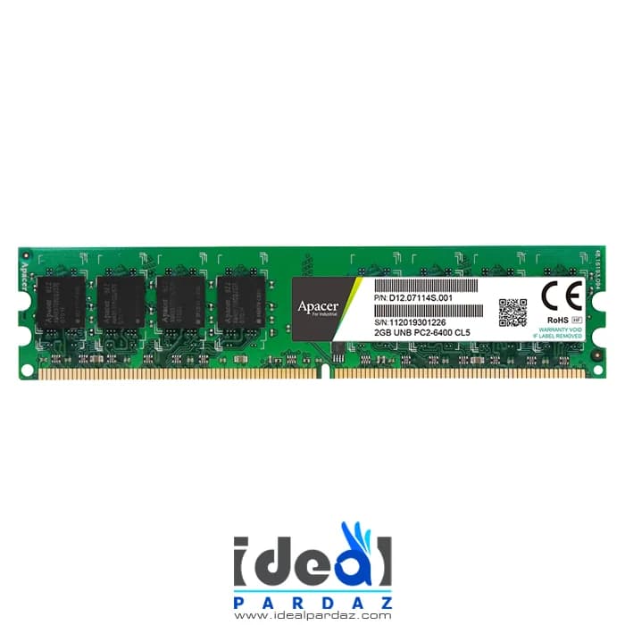 رم دسکتاپ اپیسر 2 گیگابایت RAM APACER DDR2 800 2GB AU02GFA60CATBGC