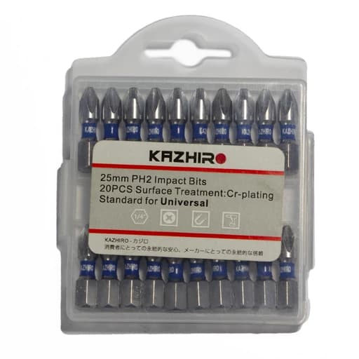 سری پیچ گوشتی 25mm چهارسو کروم KAZHIRO ژاپن هولوگرام دار
