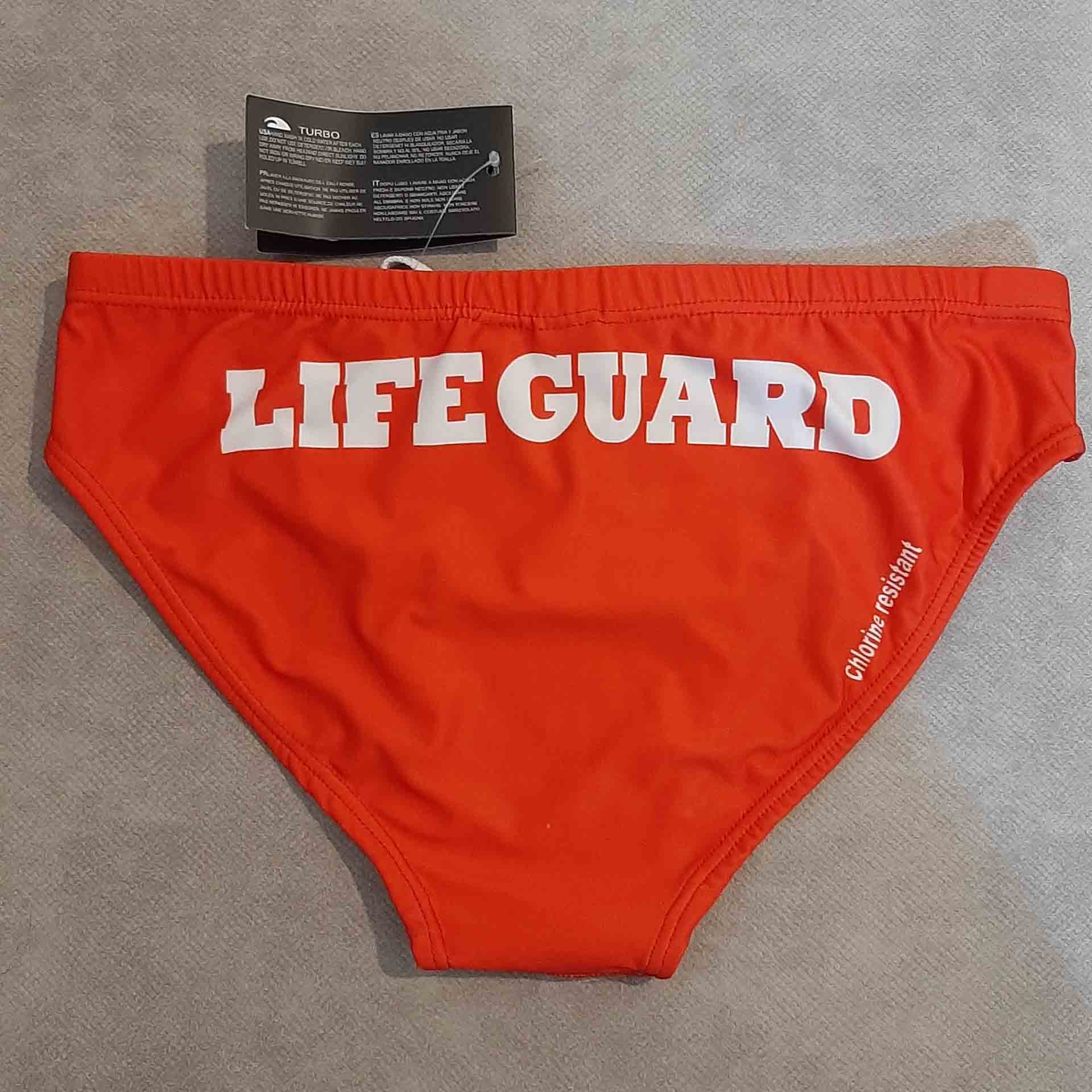 مایو مردانه قرمز life guard طرح turbo