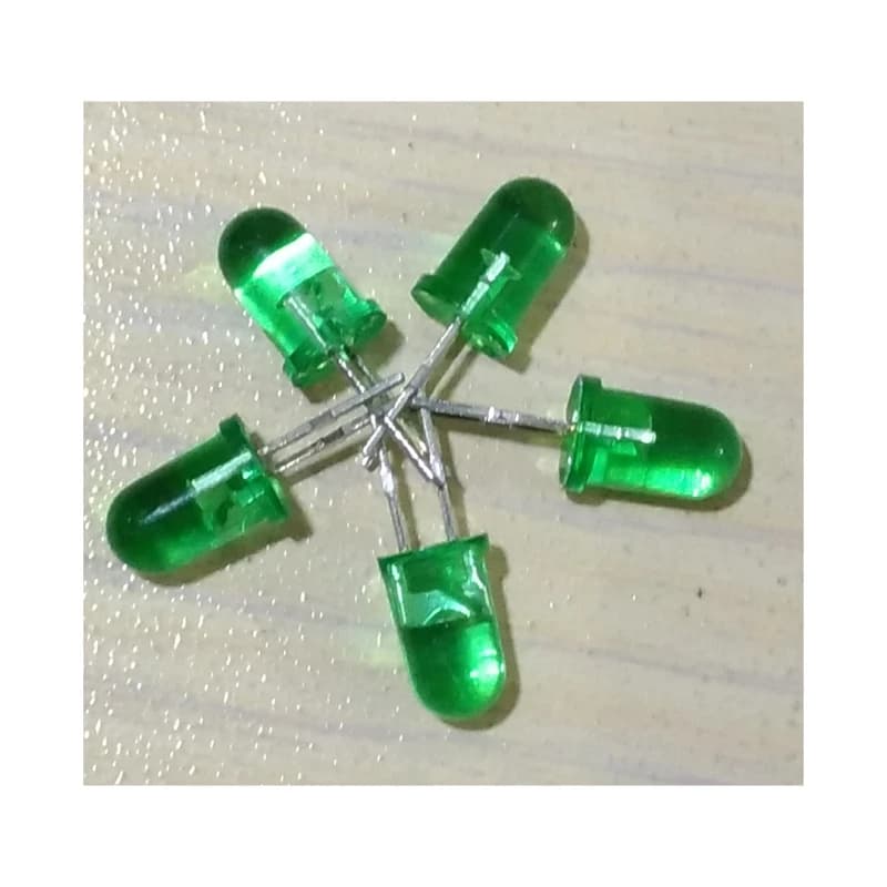 دیود LED نور سبز پایه کوتاه بسته 1000 تایی
