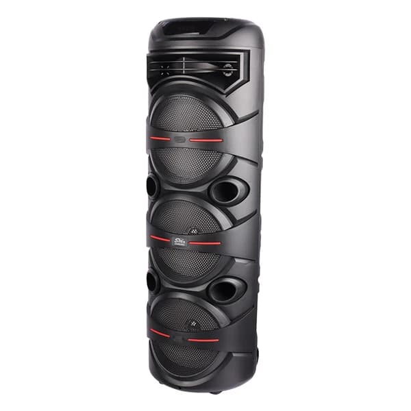 اسپیکر بلوتوثی قابل‌حمل مدل ZQS-8302 با باتری 4500 میلی‌آمپر ساعت، اتصال بلوتوث و دانگل USB، مجهز به میکروفون، بدنه مقاوم پلاستیکی و وزن سبک 150 گرم — تصویر ۵