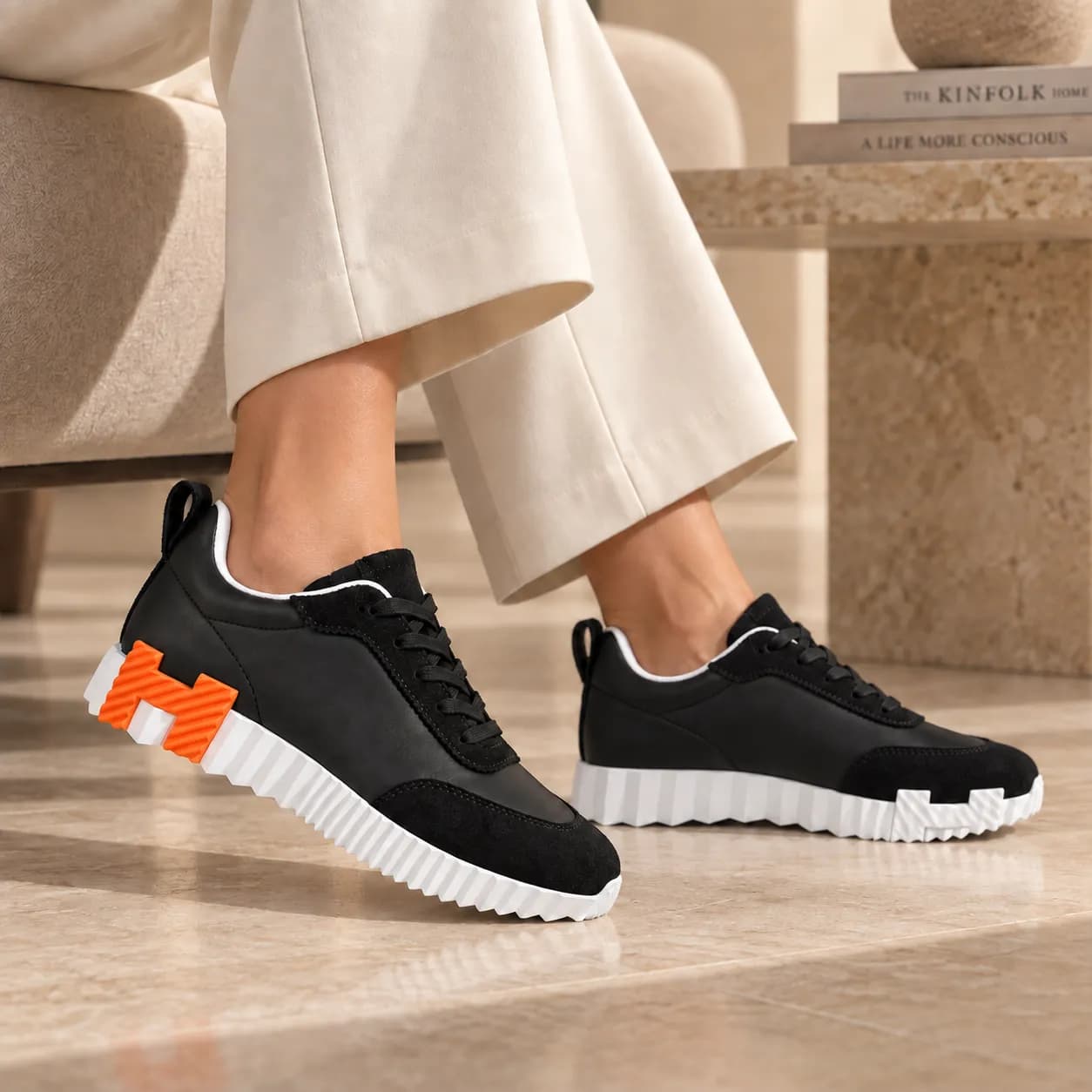 کتونی هرمس مشکی کد 2354 / HERMES SNEAKERS — تصویر ۲