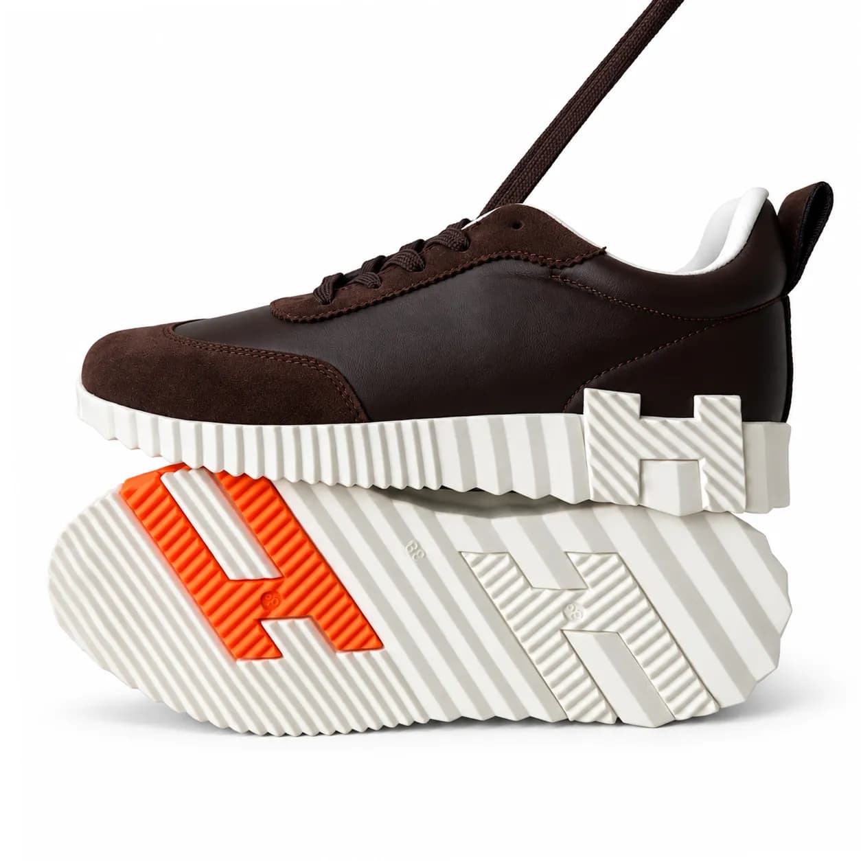 کتونی هرمس قهوه‌ای کد 2354 / HERMES SNEAKERS — تصویر ۶