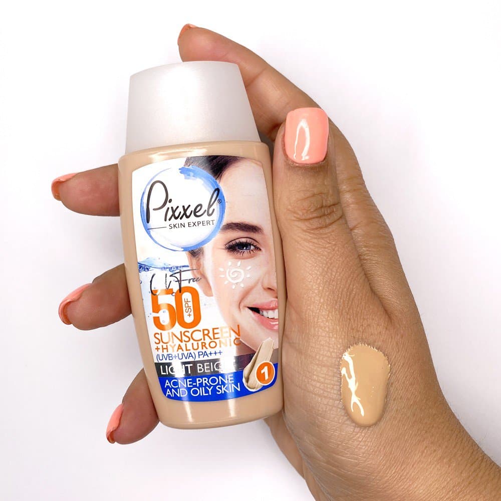 ضد آفتاب رنگی پیکسل با Spf50 مناسب پوست چرب و جوش دار حجم 50 میلی لیتر — تصویر ۴