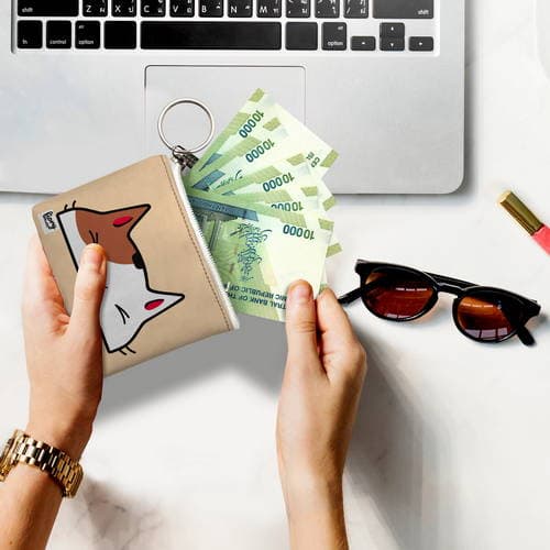 کیف پول فیوری مدل گربه فانتزی طرح ایموجی کد 2275 — تصویر ۹