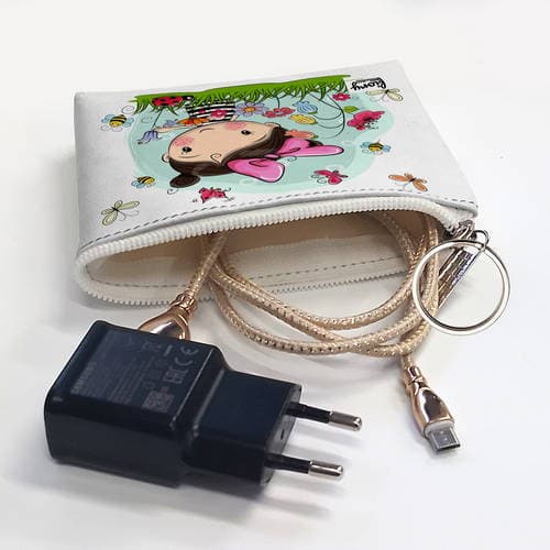 کیف پول فیوری مدل دختر کیوت طرح گلشن کد fiory 2271 — تصویر ۶