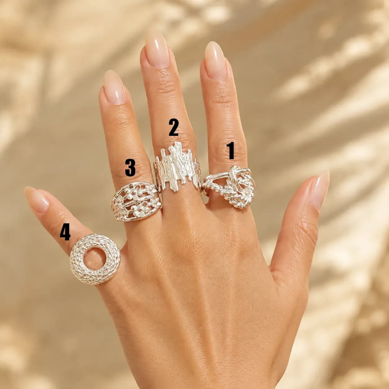 انگشتر فانتزی زنانه نقرهای کد 019