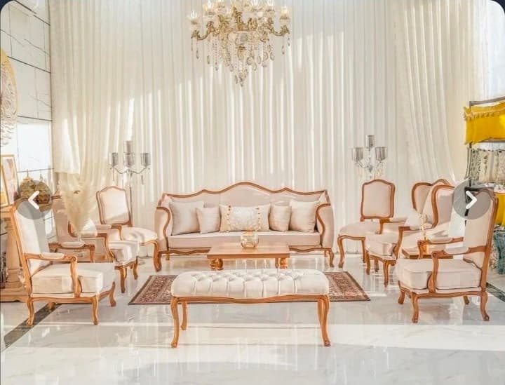مبل راحتی کوئین فرانسوی طرح دار — تصویر ۳