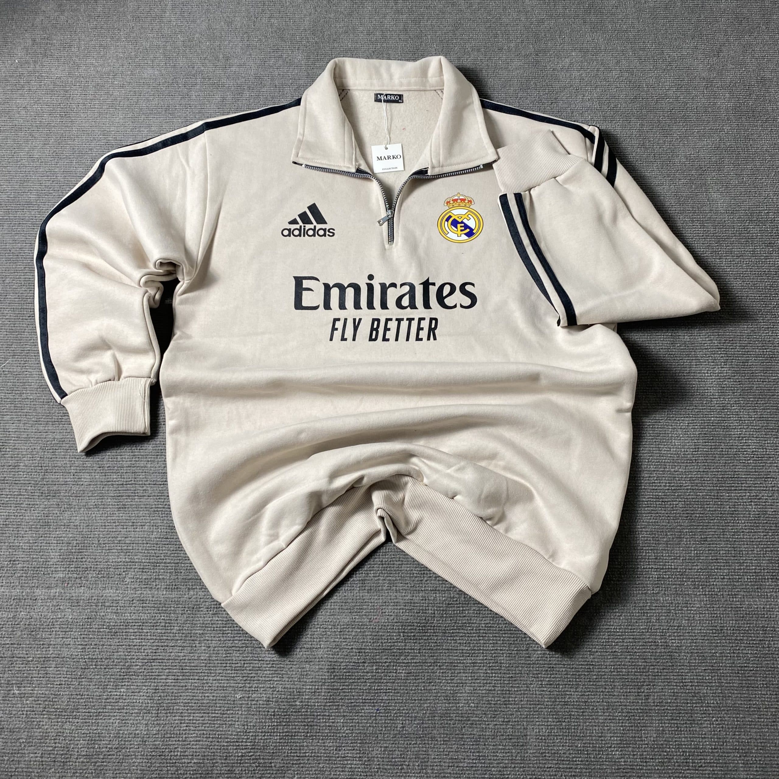 سویشرت نیم‌زیپ رئال مادرید مشکی | Adidas Emirates — تصویر ۳