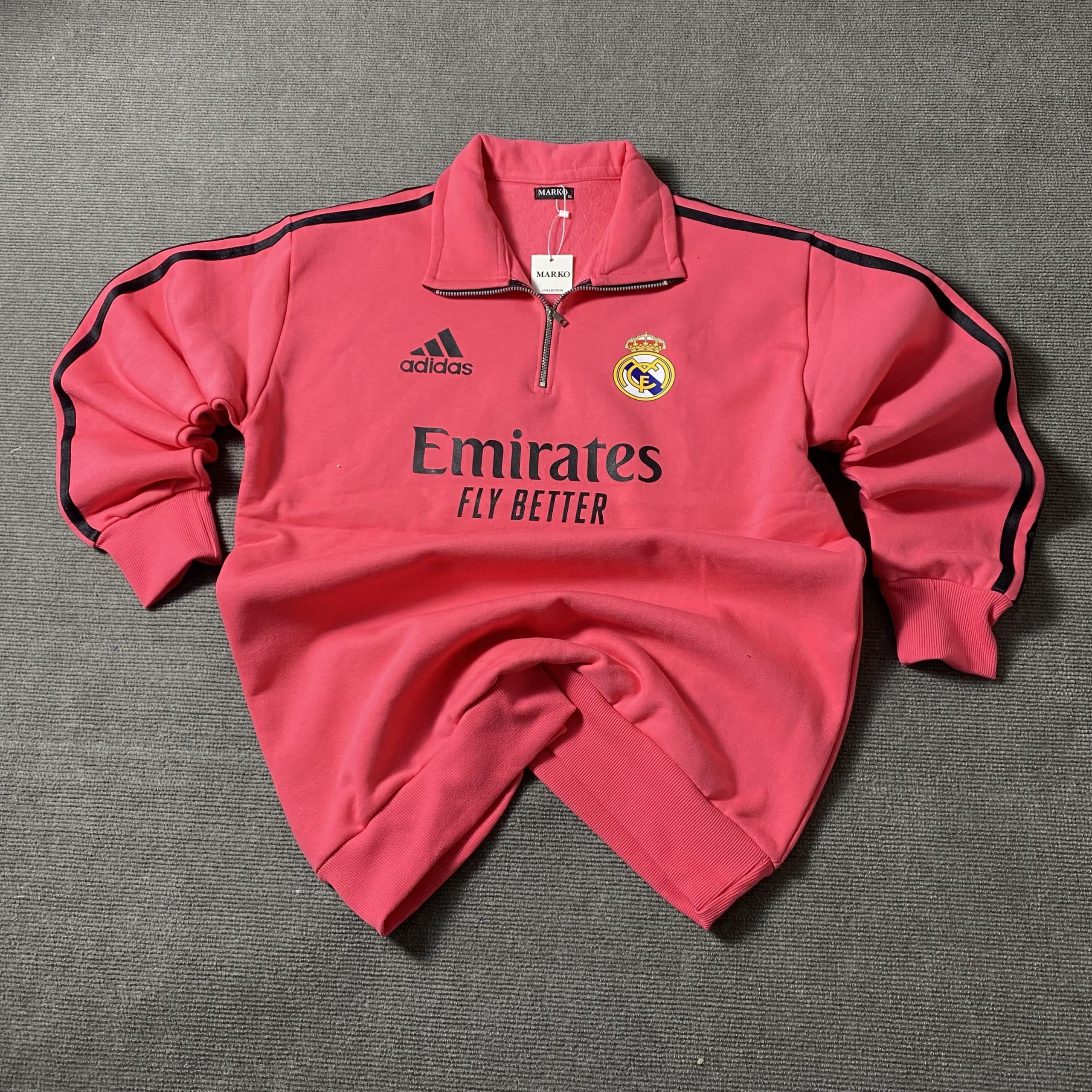سویشرت نیم‌زیپ رئال مادرید مشکی | Adidas Emirates — تصویر ۶