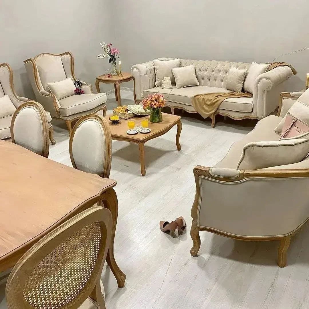 مبل کلاسیک چستر فرانسوی نگین 6 نفره