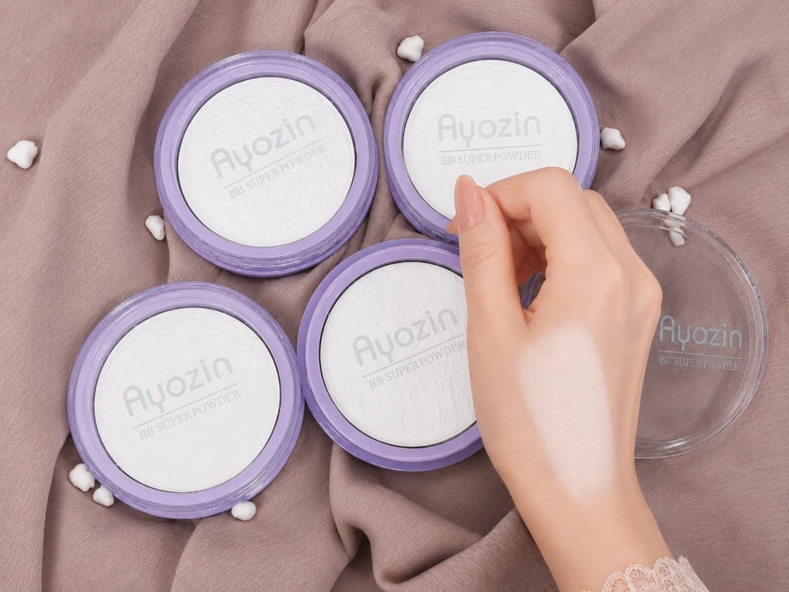 پودر فیکس آیوزین رنگ سفید (AYOZIN White Setting Powder)
