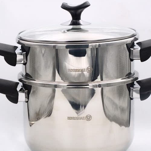 زودپز دوقلو ۵و۷ لیتر کرکماز مدل korkmaz 5+7 inox