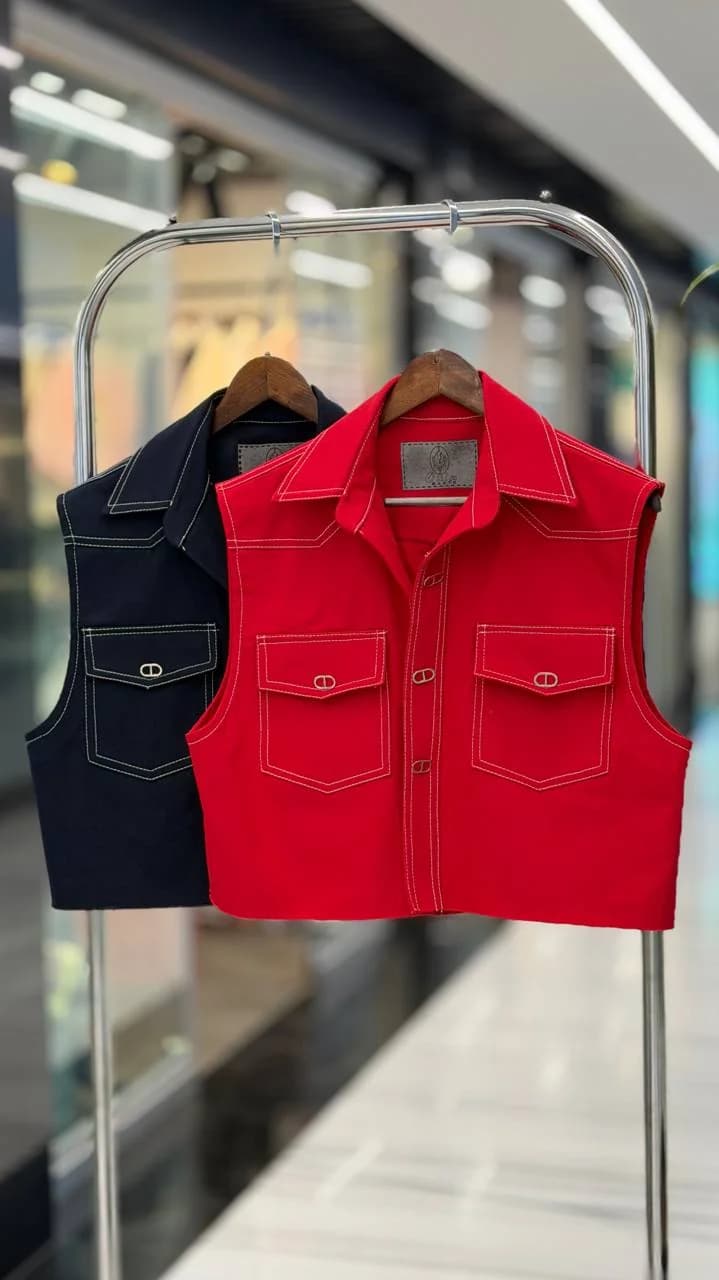 سارینا وست کتان دوجیب دکمه طرح دیور — تصویر ۴