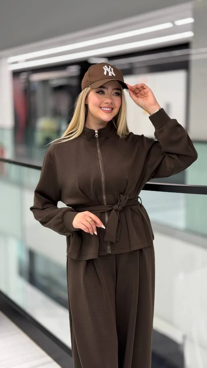 کایرا ست بامبرشلوار کمربند بندی — تصویر ۷
