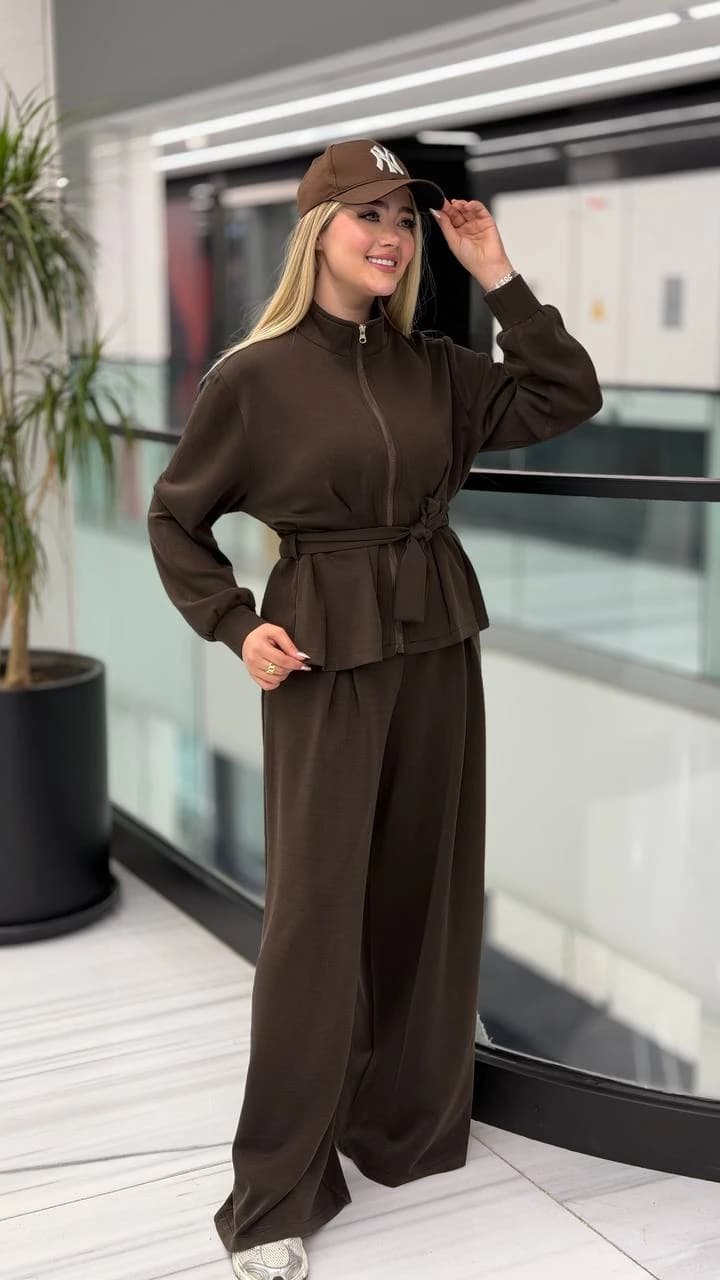 کایرا ست بامبرشلوار کمربند بندی