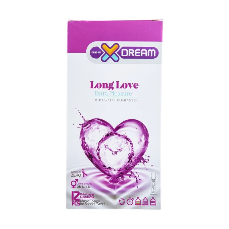کاندوم تاخیری ایکس دریم مدل Long Love تعداد 12 عددی