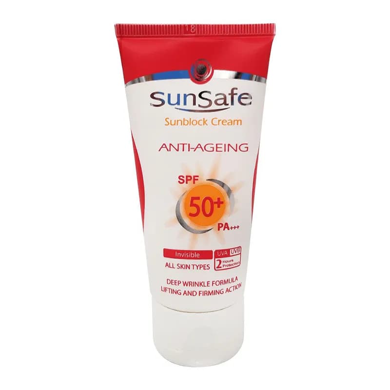 ضد آفتاب بدون رنگ ضد چروک SPF50 سان سیف — تصویر ۲
