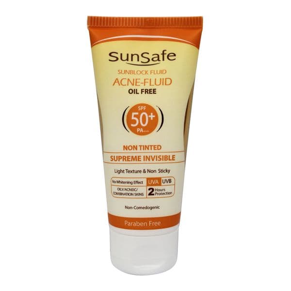 ضد آفتاب فاقد چربی فلوئید آکنئیک +SPF50 سان سیف — تصویر ۶