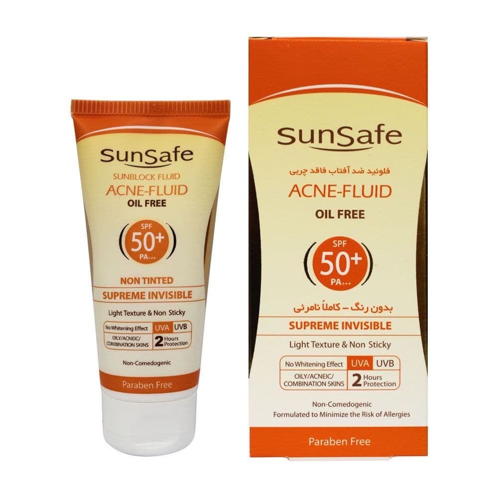 ضد آفتاب فاقد چربی فلوئید آکنئیک +SPF50 سان سیف — تصویر ۴