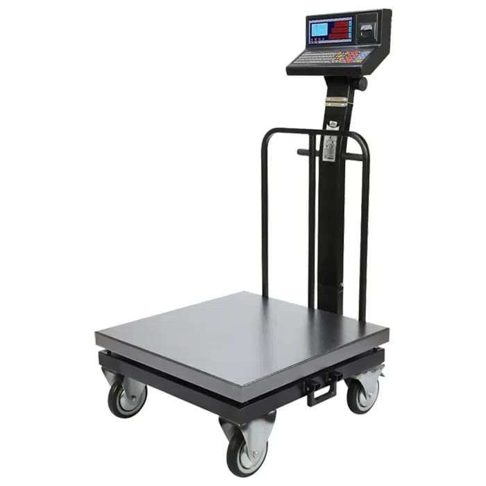 باسکول محک 300 کیلویی 13000 پلاس چاپگردار سینی گالوانیزه چرخدار