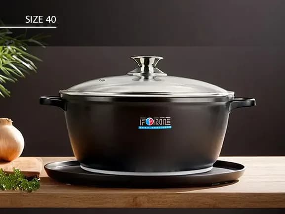 قابلمه درب پیرکس گرانیت فورته forte سایز 40