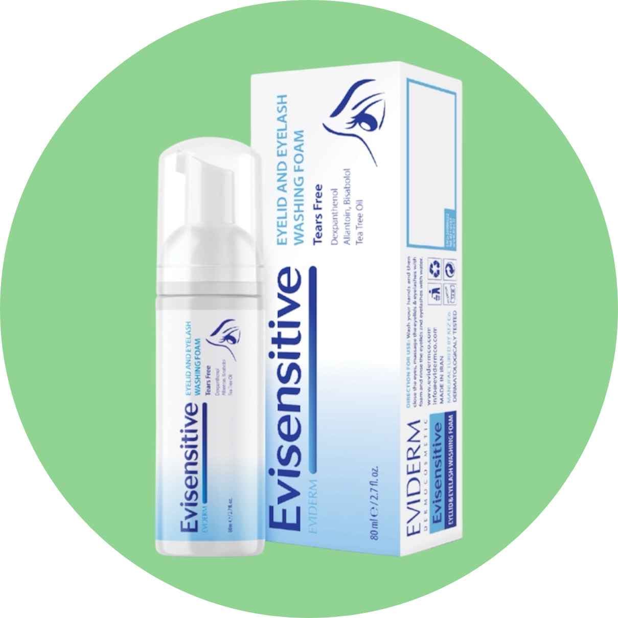فوم شستشو پلک و مژه اوی سنستیو اویدرم حجم 80 میل/Evisensitive Eyelid & Eyelash Washing Foam