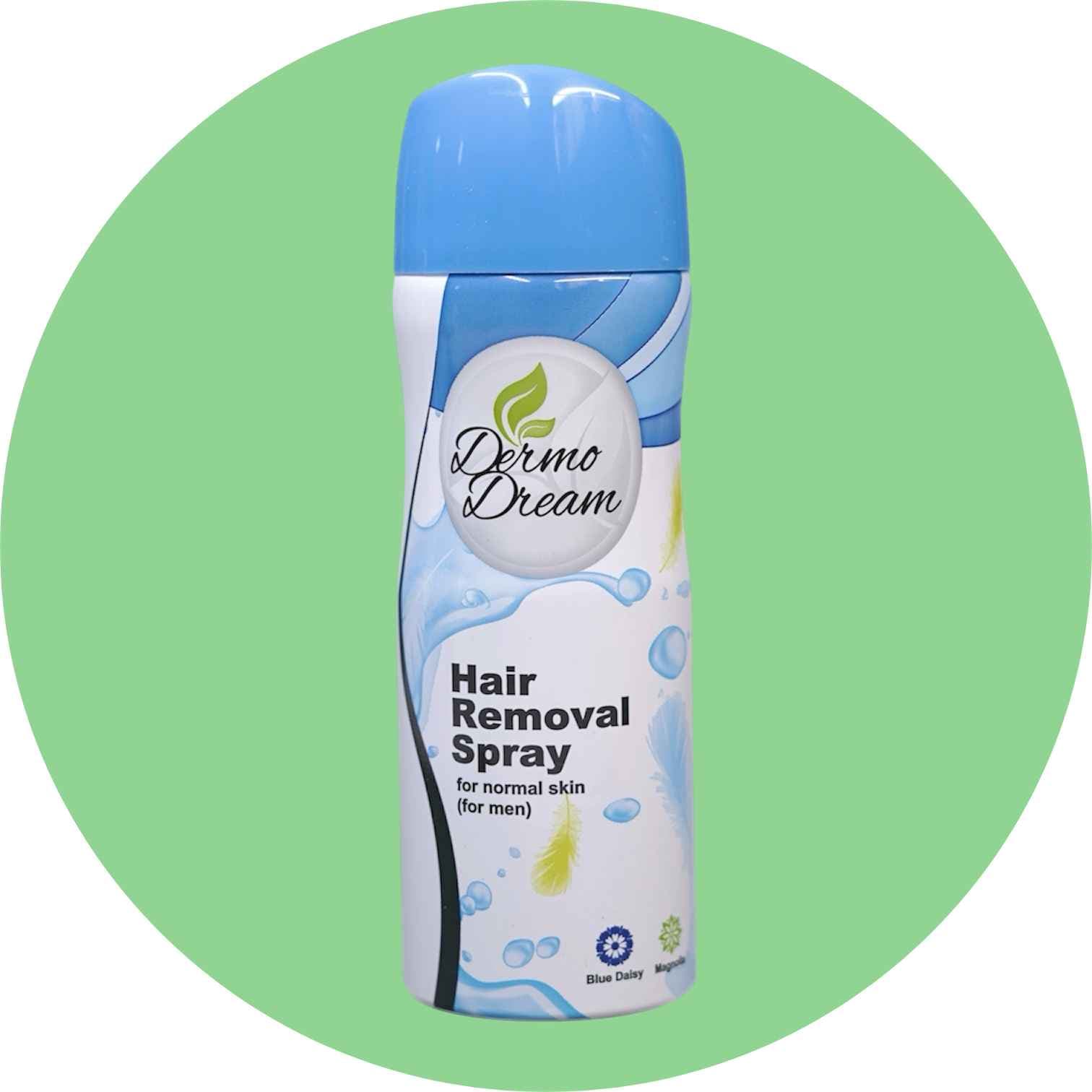 اسپری موبر بدن درمودریم مدل Aloevera حجم 200 میل مناسب آقایان /Dermoderm Aloevera body hair removal spray, 200 ml