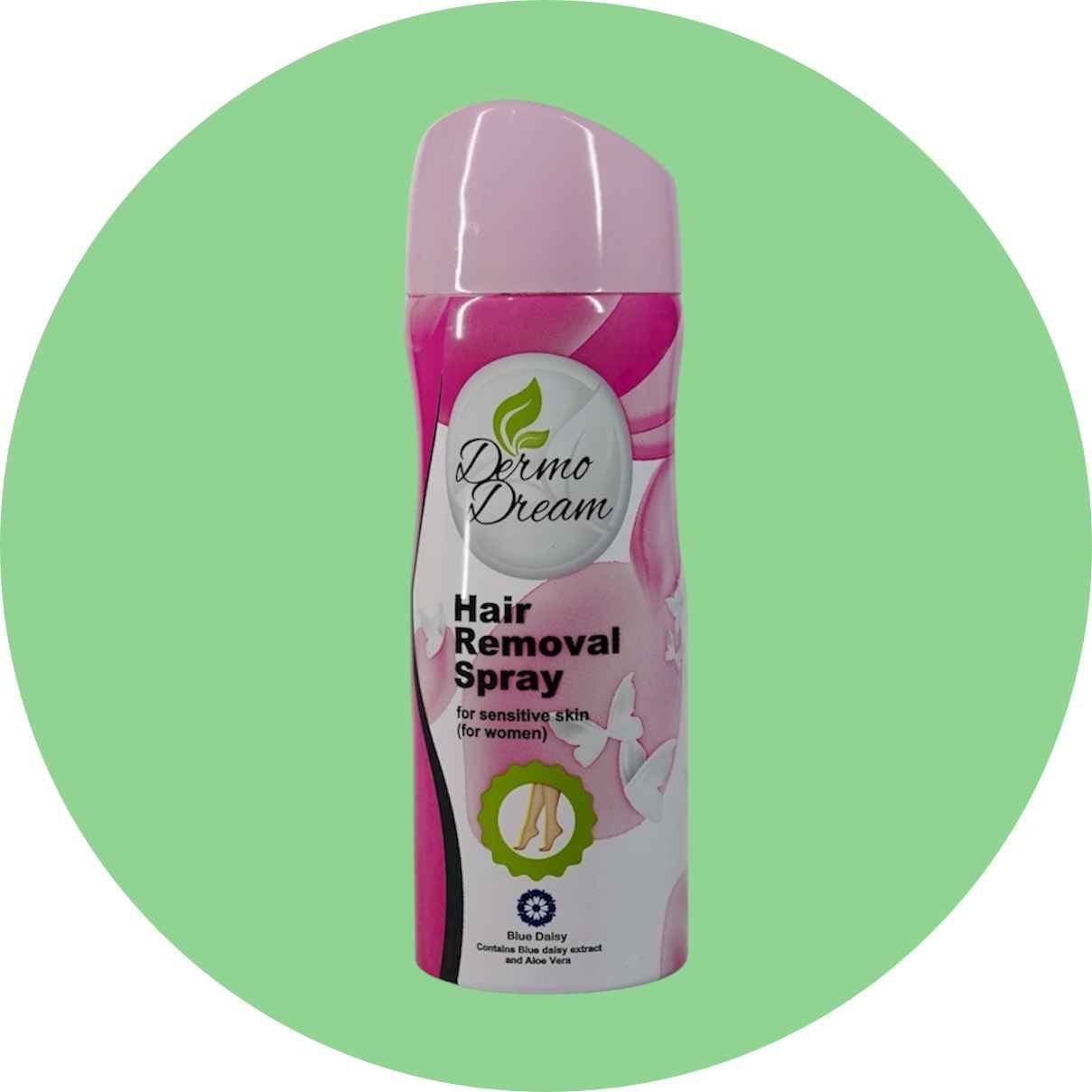اسپری موبر بدن درمودریم مدل Aloevera حجم 200 میل/Dermoderm Aloevera body hair removal spray, 200 ml