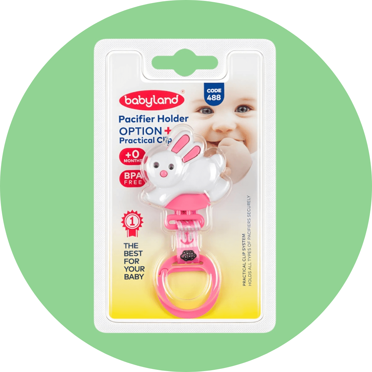 بند پستانک خرگوشی بیبی لند کد 488 /Baby Land Rabbit Pacifier Clip Code 488