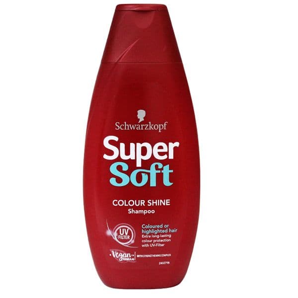 شامپو حجم 400 میل مراقبت از موهای رنگ شده (قرمز) مدل Colour Shine سوپر سافت – Super Soft