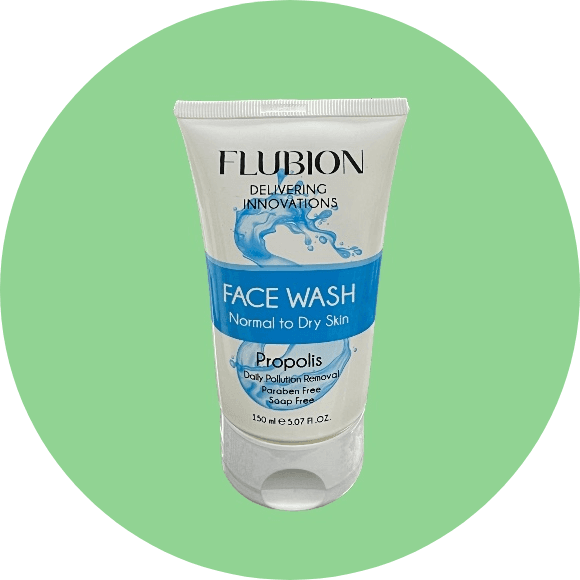 ژل شستشوی صورت مناسب برای پوست معمولی تا خشک فلوبیون حجم 150 میل/Flubion facial wash gel suitable for normal to dry skin, volume 150 ml