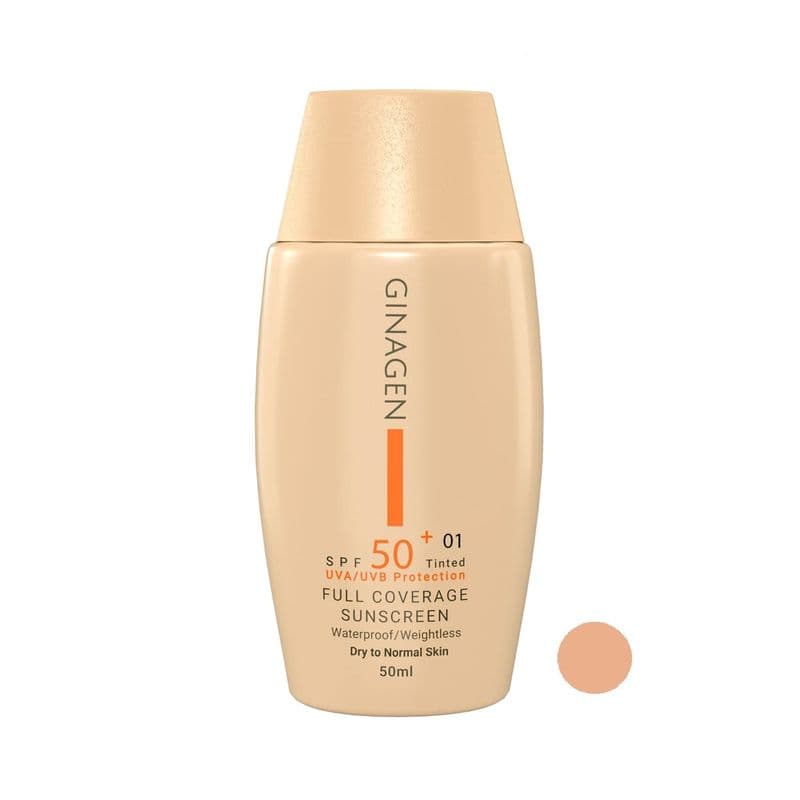 کرم ضد آفتاب spf 50 – کد 01 پوست خشک – ژیناژن – ginagen