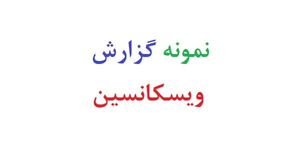 نمونه گزارش ویسکانسین (سه نمونه)